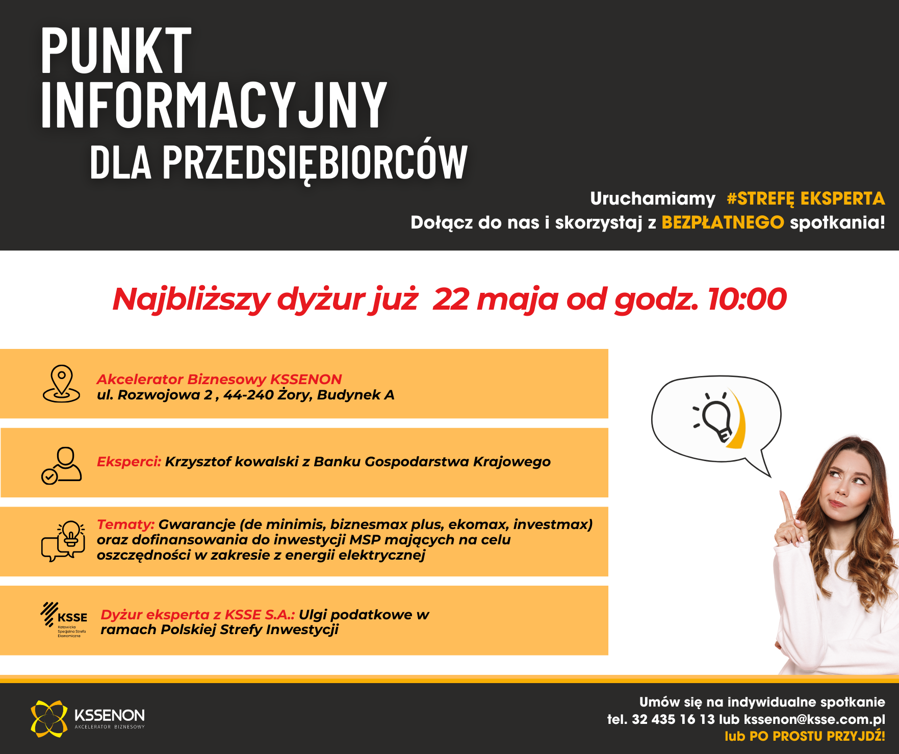 22 maja  PUNKT INFORMACUJNY DLA PRZEDSIBIORCÓW.