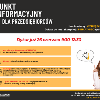 Punkt Informacyjny dla Przedsiębiorców z radcą prawnym Kamilem Hałysem 
